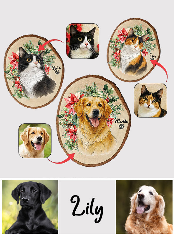 Pet Portrait - Personalized Dog Custom Shaped Wood Sign