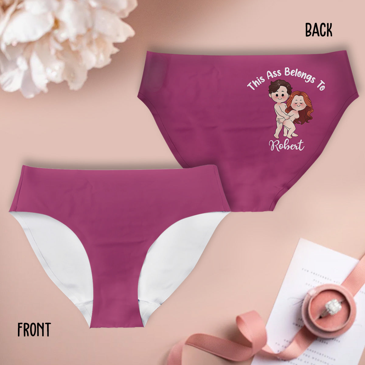 This Ass Is Taken Gift For Her Or Him - Personalized Couple Women Briefs & Men Boxer Briefs