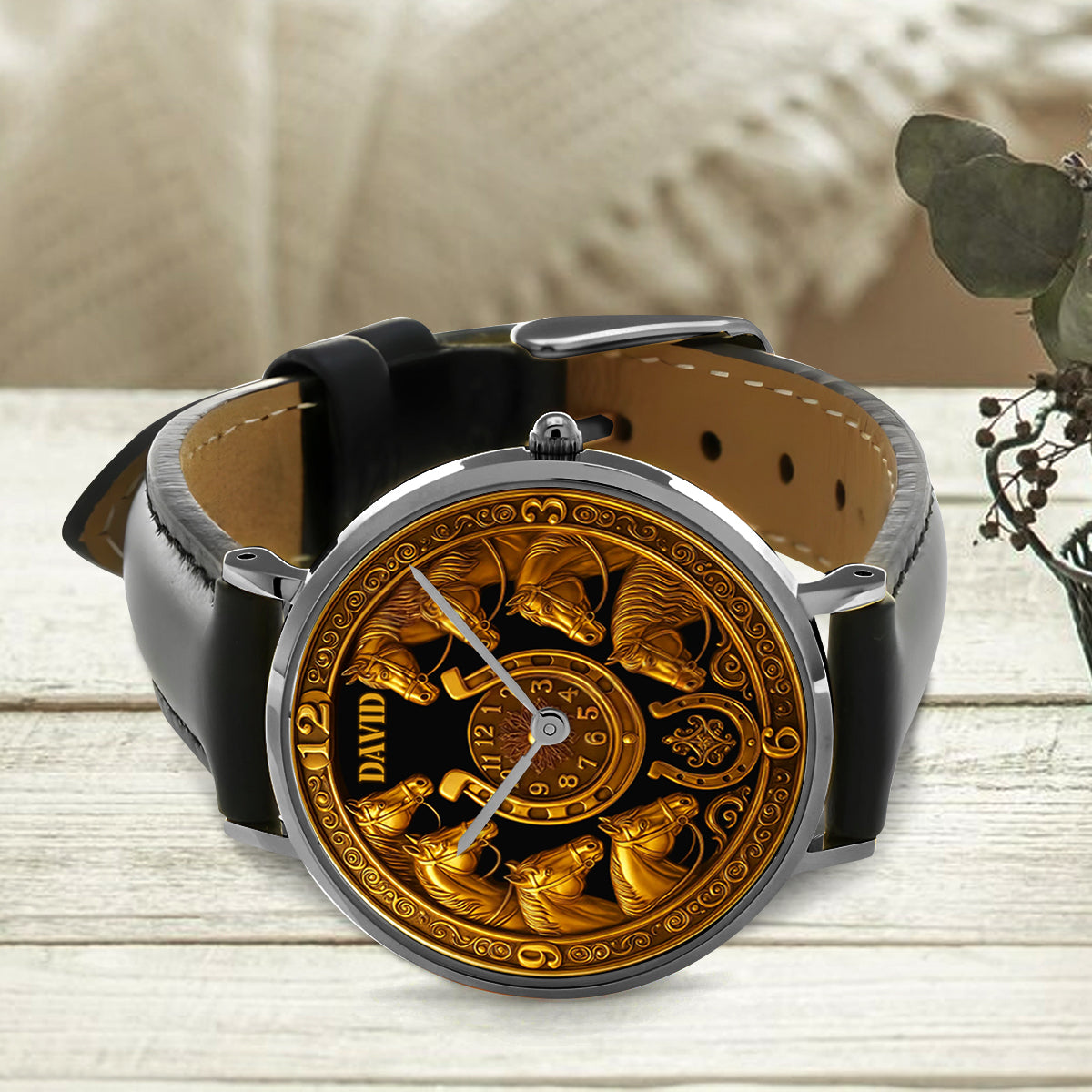 Golden Horse - Personalized Horse Hand Watch