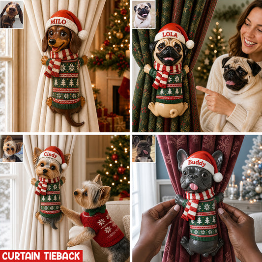 Funny Pet Christmas Gift - Personalized Dog Curtain Tieback