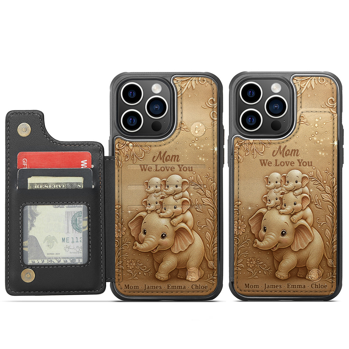 We Love You - Personalized Mother Fully Printed Wallet Phone Case