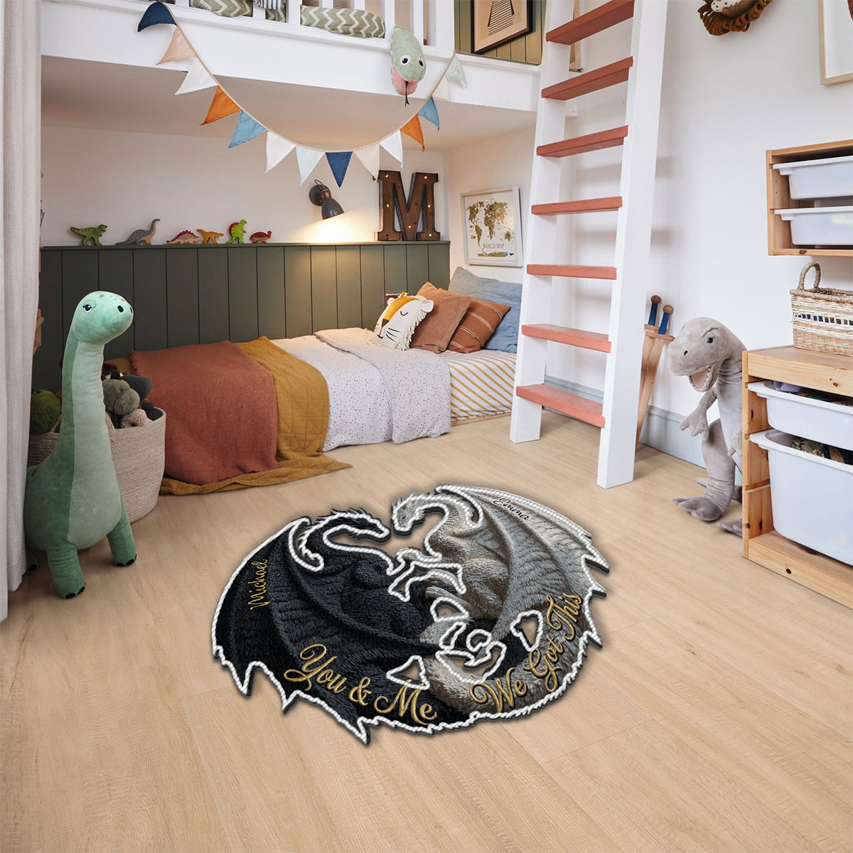 You & Me We Got This - Personalized Dragon Non-Slip Tufted Rug