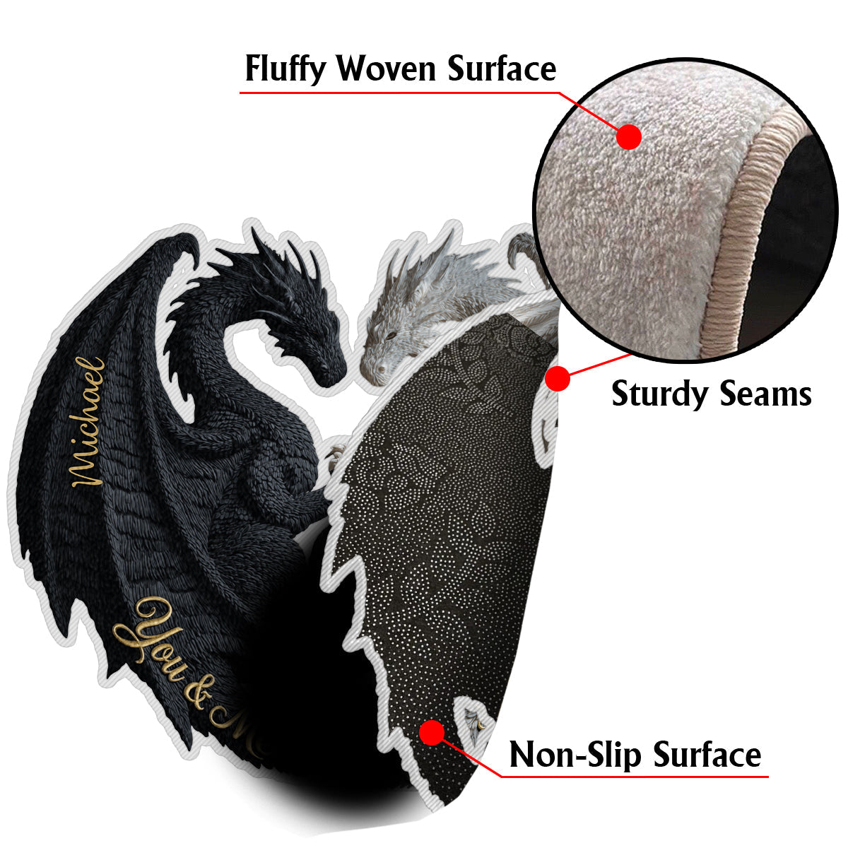 You & Me We Got This - Personalized Dragon Non-Slip Tufted Rug