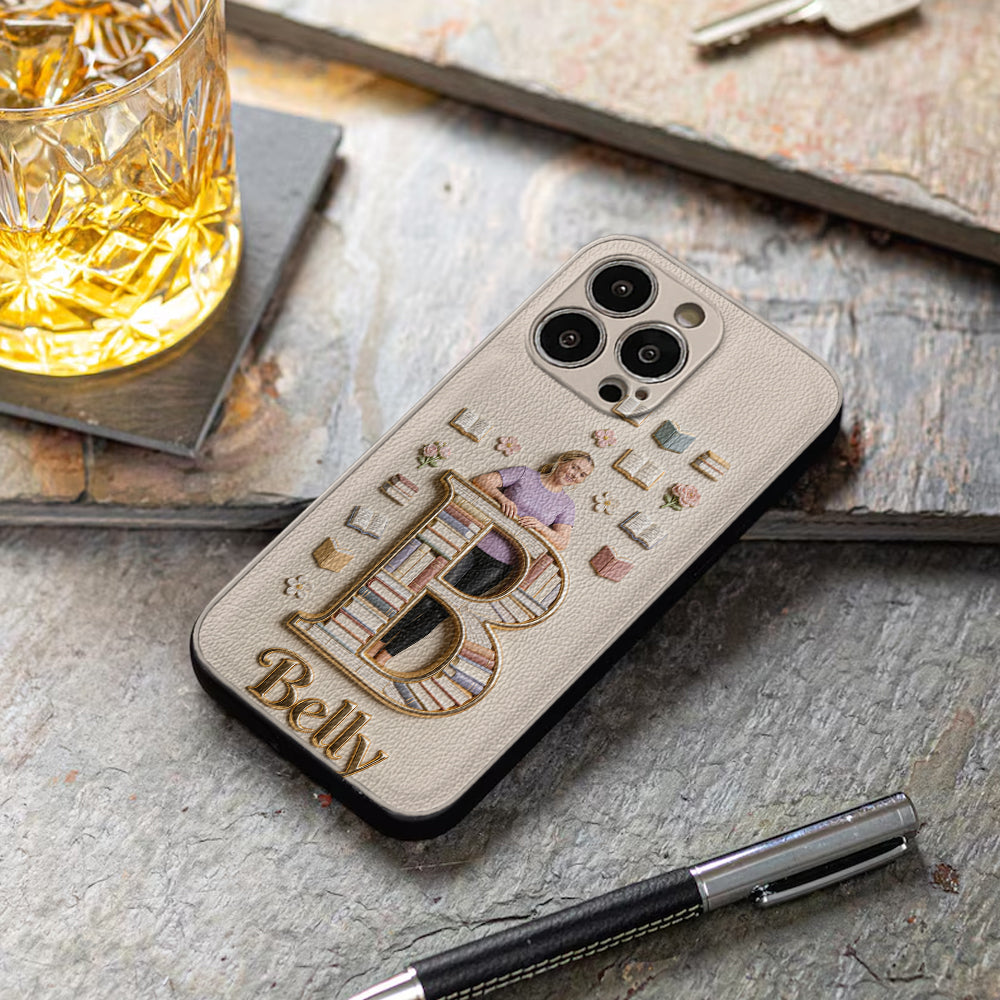 Book Lovers Gift - Personalized Book 3D Embossed Leather Phone Case