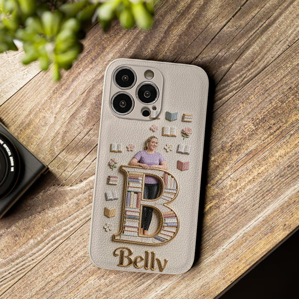 Book Lovers Gift - Personalized Book 3D Embossed Leather Phone Case