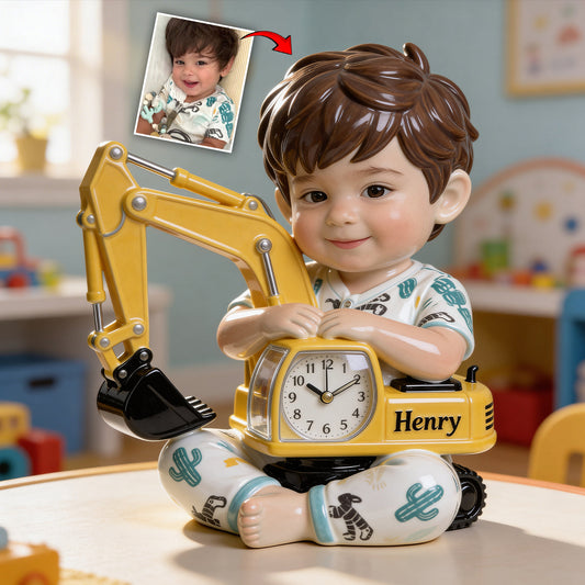 Custom Any Photo - Personalized Kid Desk Clock Plaque