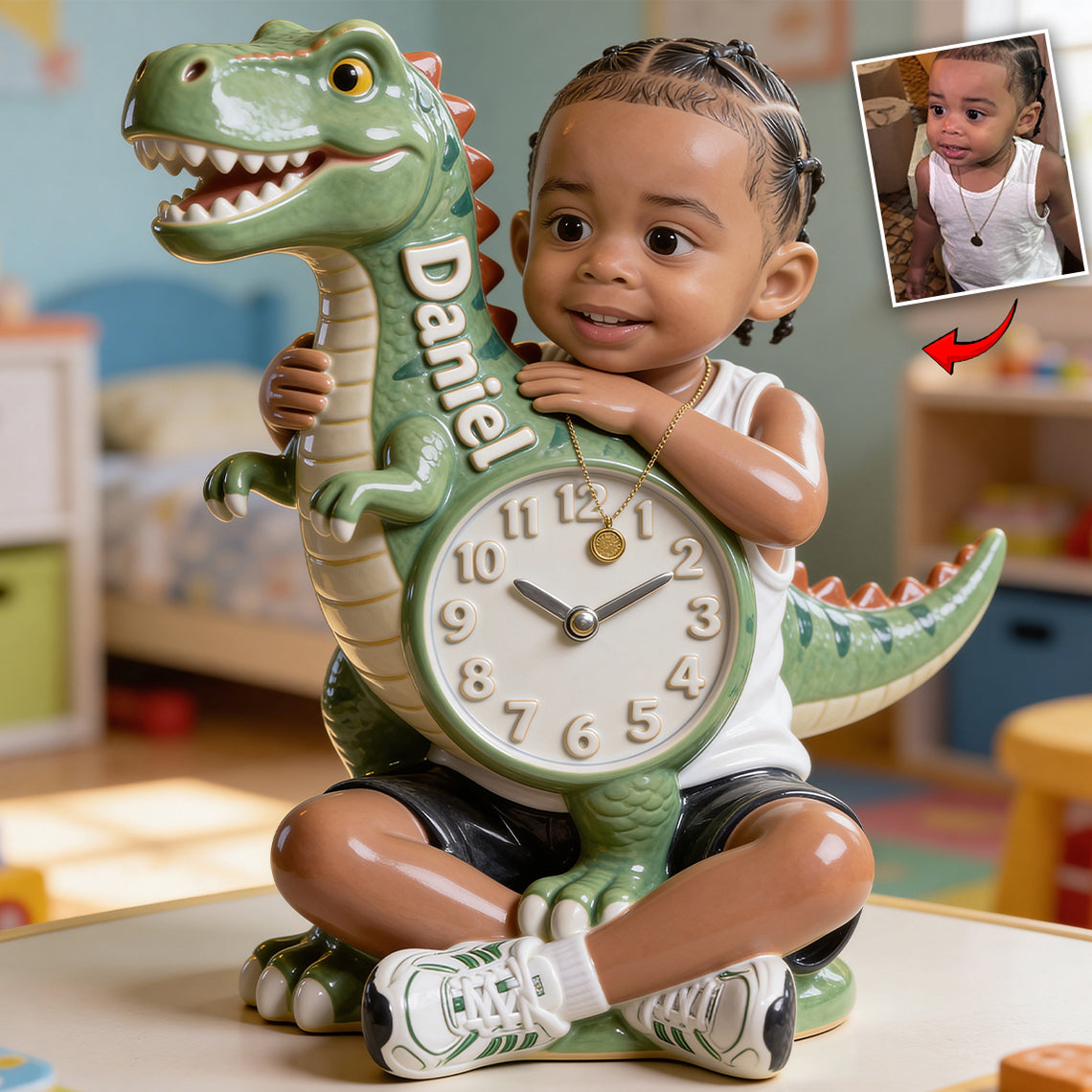 Custom Any Photo - Personalized Kid Desk Clock Plaque