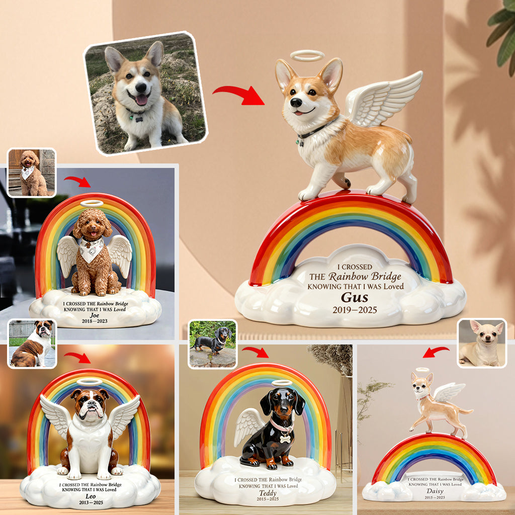Rainbow Bridge Pet Memorial - Personalized Dog Custom Shaped Acrylic Plaque