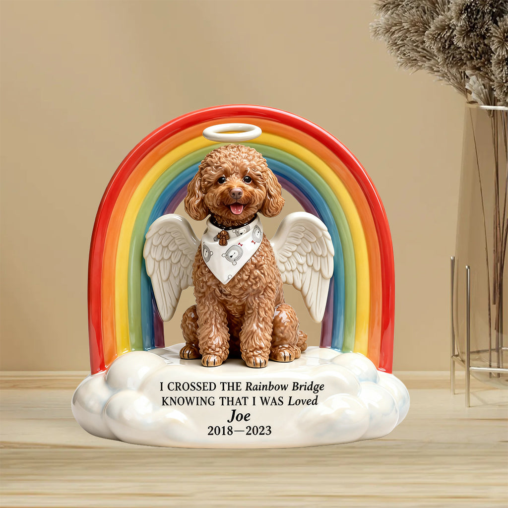 Rainbow Bridge Pet Memorial - Personalized Dog Custom Shaped Acrylic Plaque