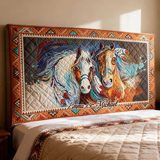 Horse Couple - Personalized Horse Headboard Slipcover