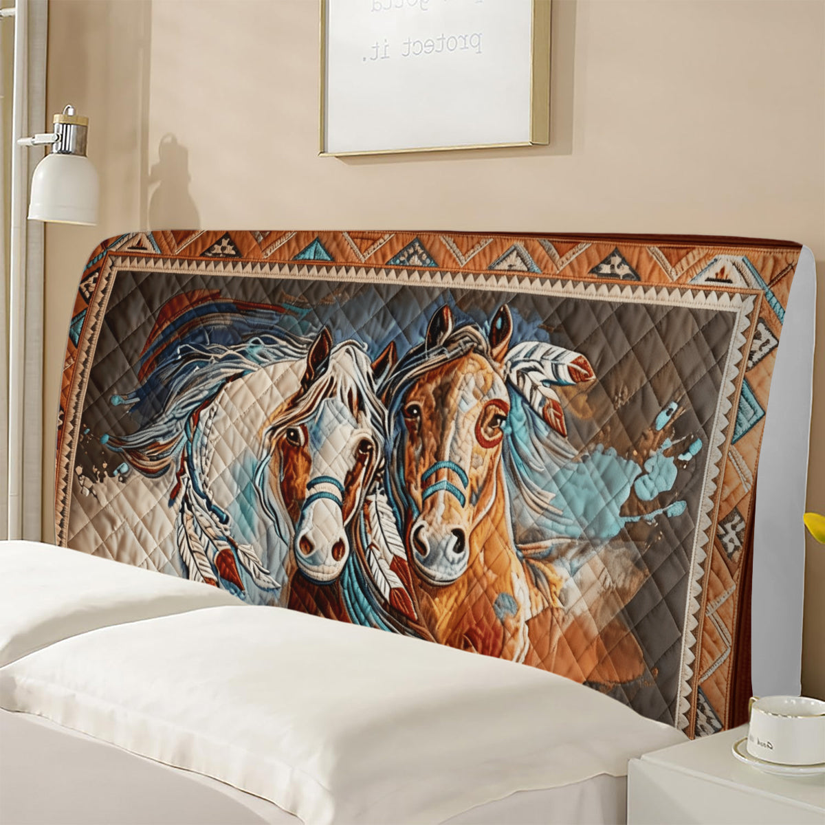 Horse Couple - Personalized Horse Headboard Slipcover