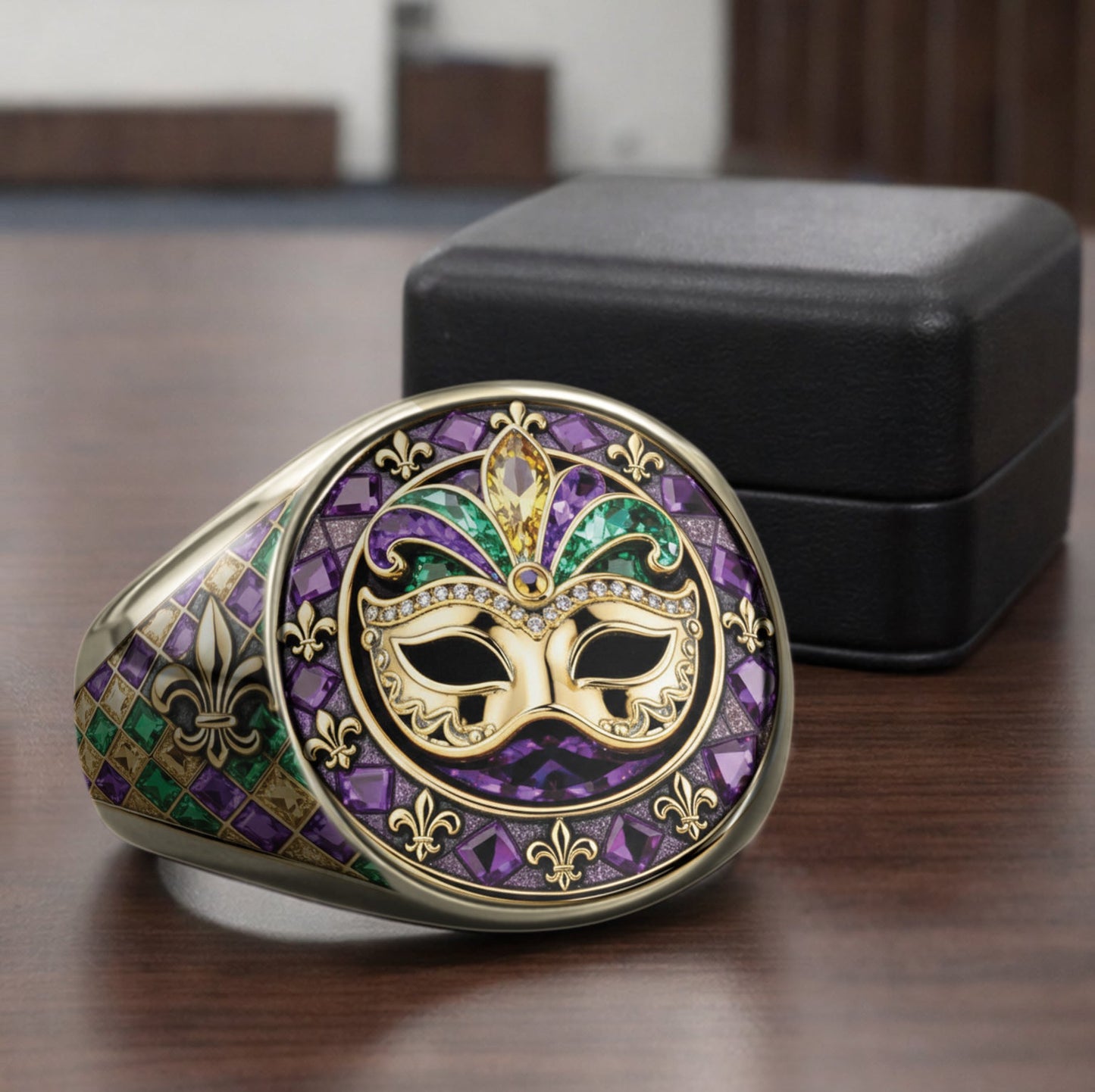 It's Mardi Gras Y'all - Personalized Mardi Gras Signet Ring