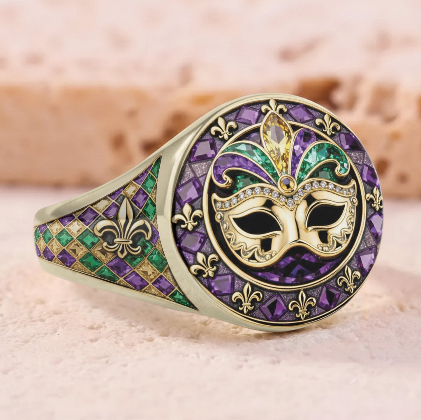 It's Mardi Gras Y'all - Personalized Mardi Gras Signet Ring