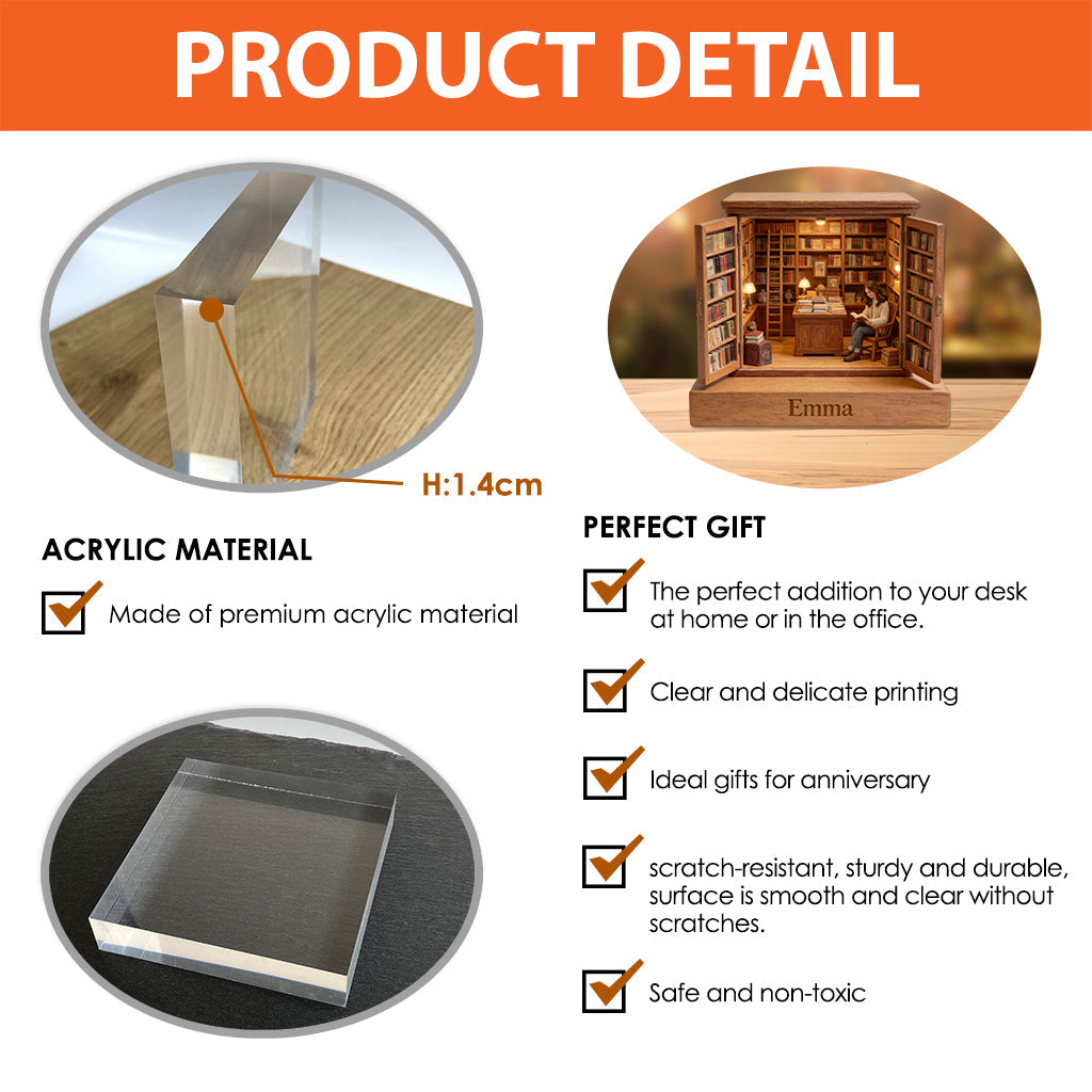 Bookstore - Personalized Book Custom Shaped Acrylic Plaque