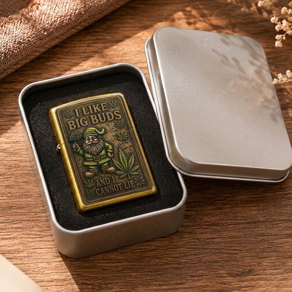 I Like Big Buds, Gnome Rolling Tray & Lighter - Personalized Weed Catch-All Tray With Lighter