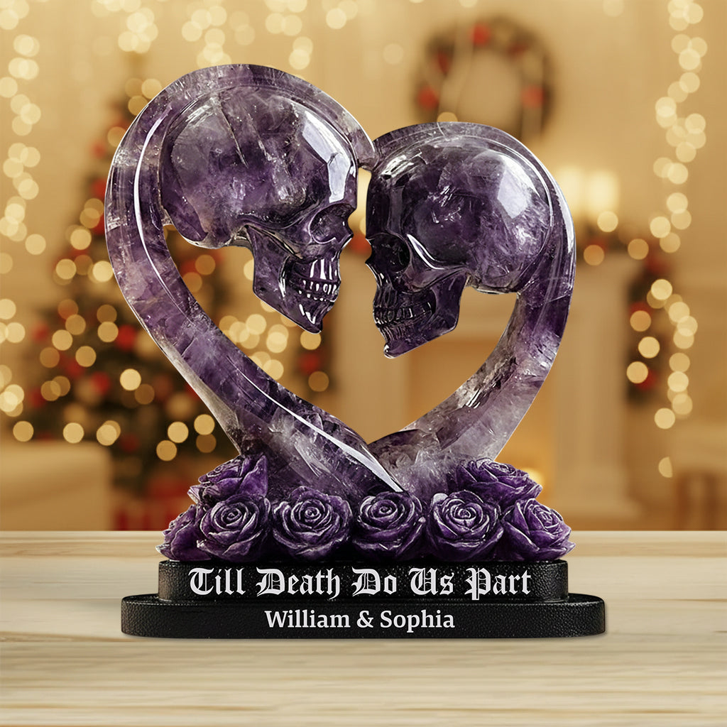 Till Death Do Us Part, Amethyst Styled Gothic Couple - Personalized Couple Custom Shaped Acrylic Plaque