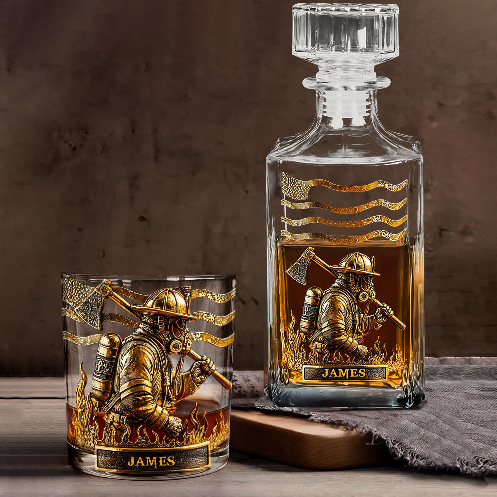Proud Firefighter - Personalized Firefighter Whiskey Glass