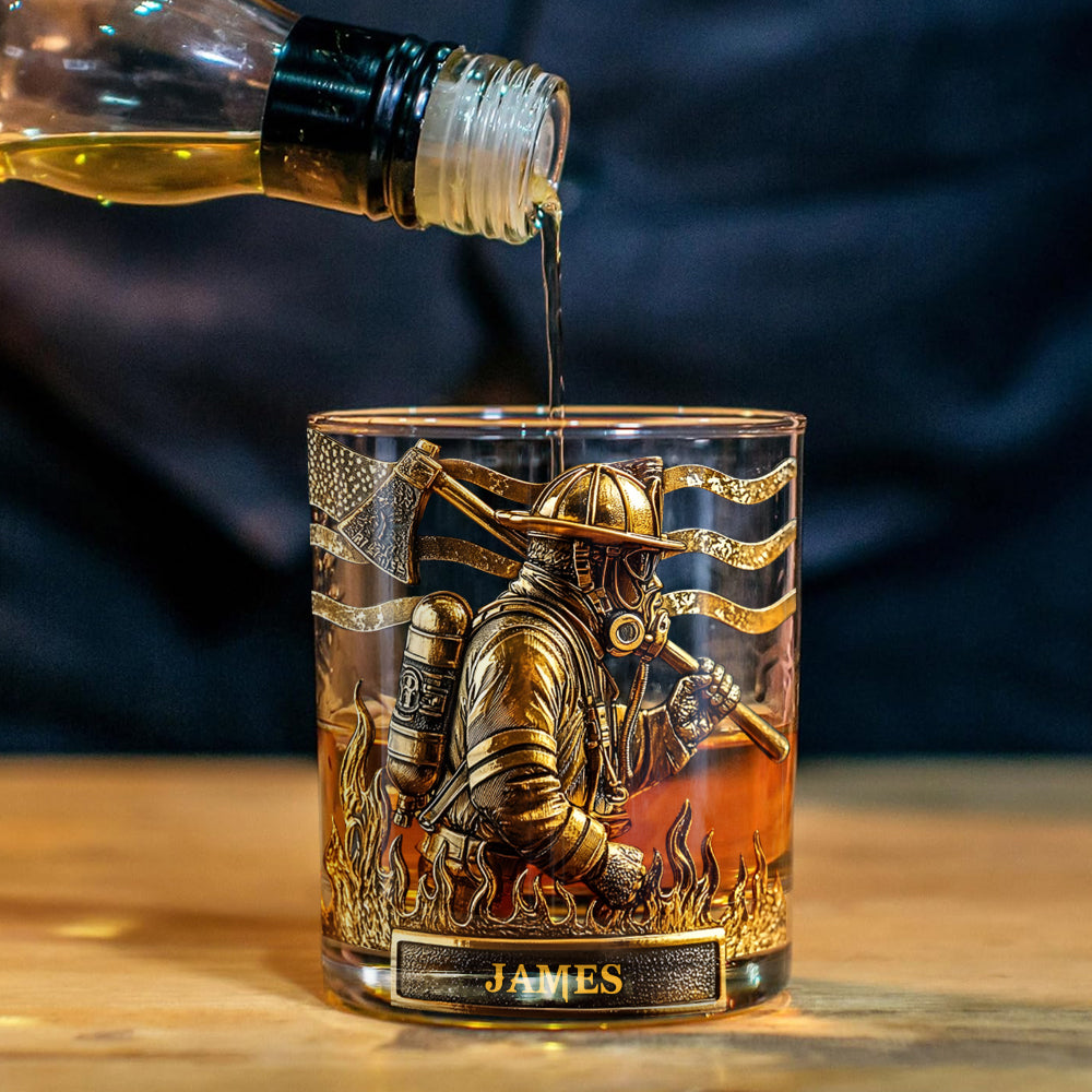Proud Firefighter - Personalized Firefighter Whiskey Decanter Set