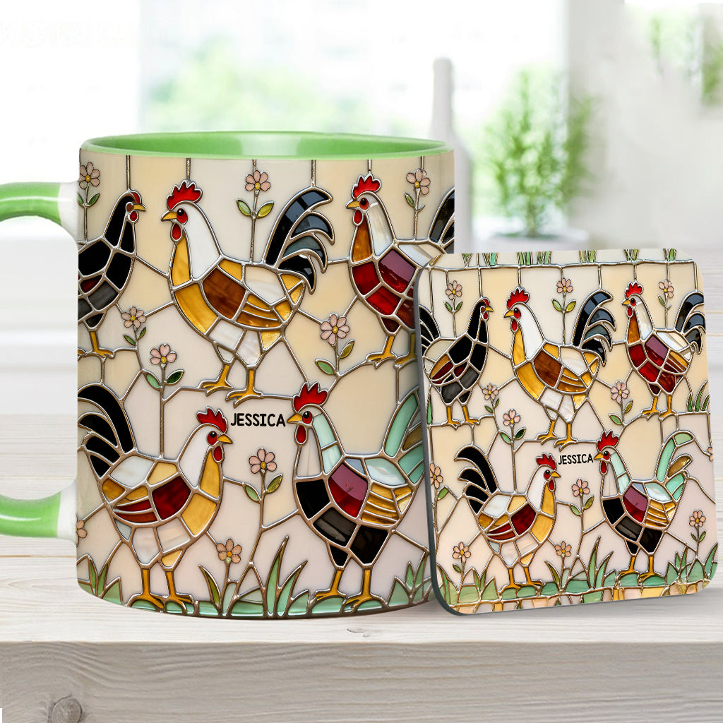 Chicken Farm - Personalized Chicken Accent Mug & Coaster