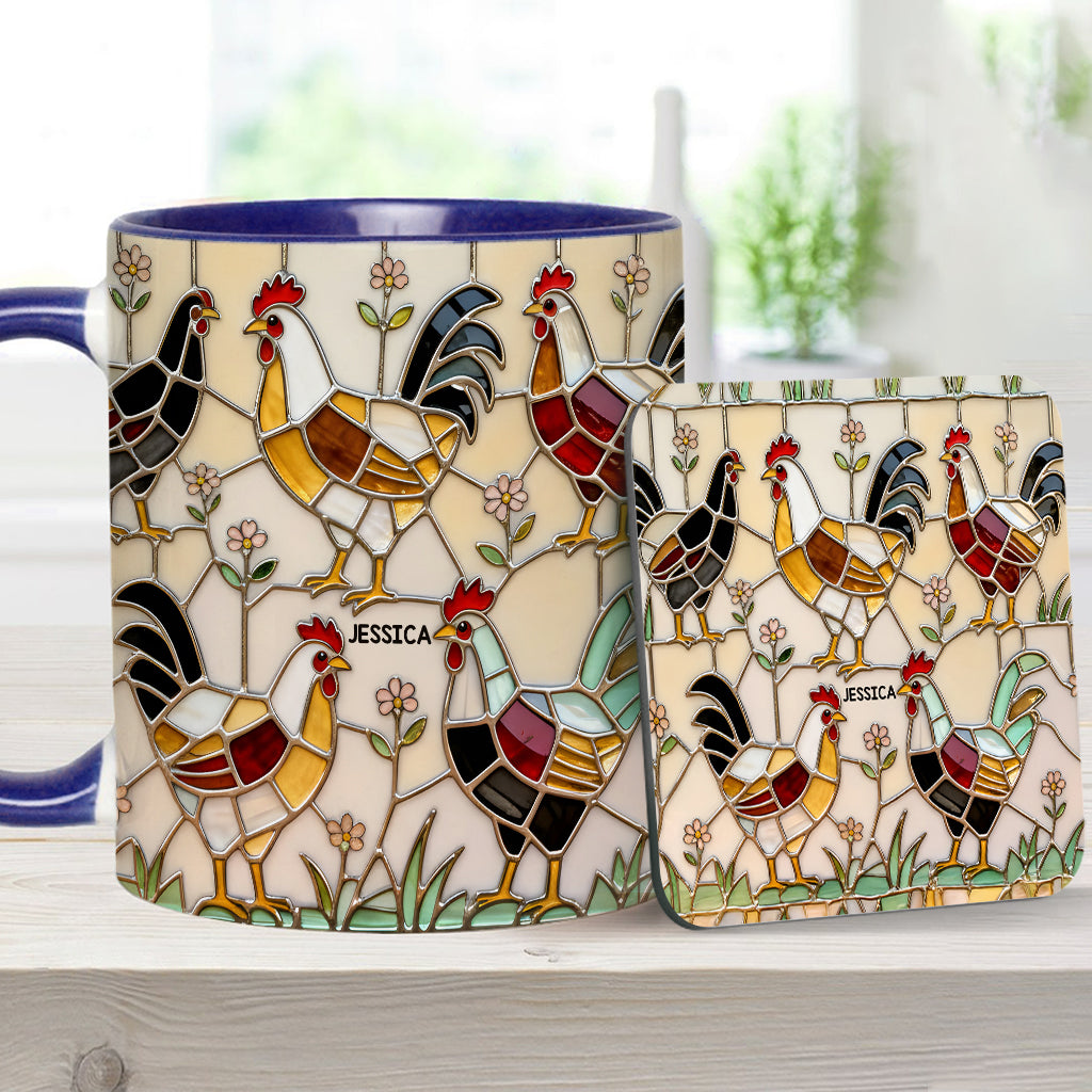 Chicken Farm - Personalized Chicken Accent Mug & Coaster