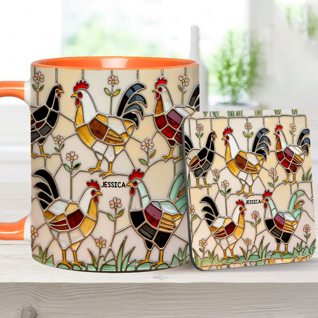 Chicken Farm - Personalized Chicken Accent Mug & Coaster