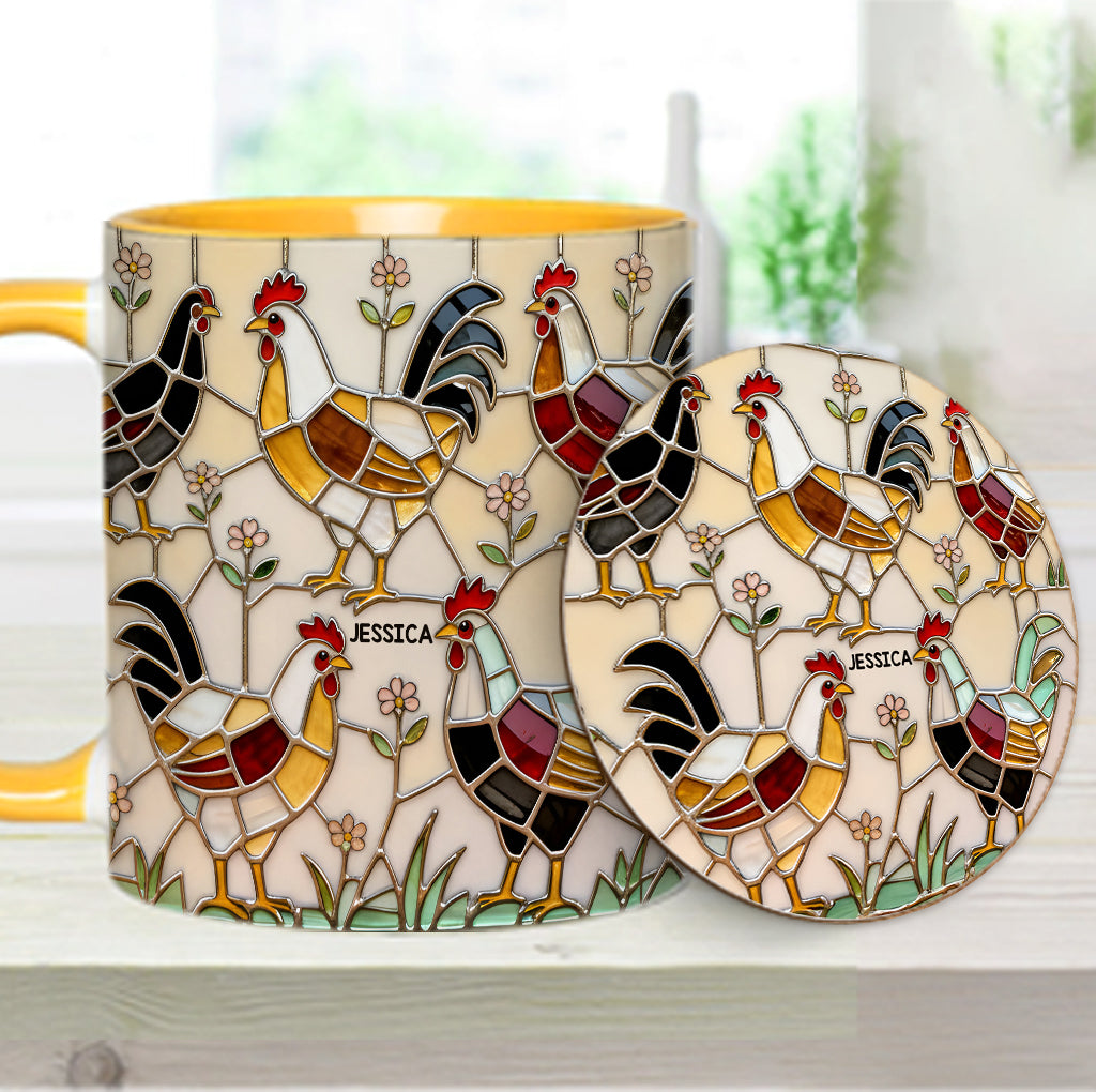 Chicken Farm - Personalized Chicken Accent Mug & Coaster