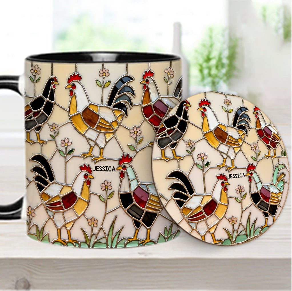 Chicken Farm - Personalized Chicken Accent Mug & Coaster