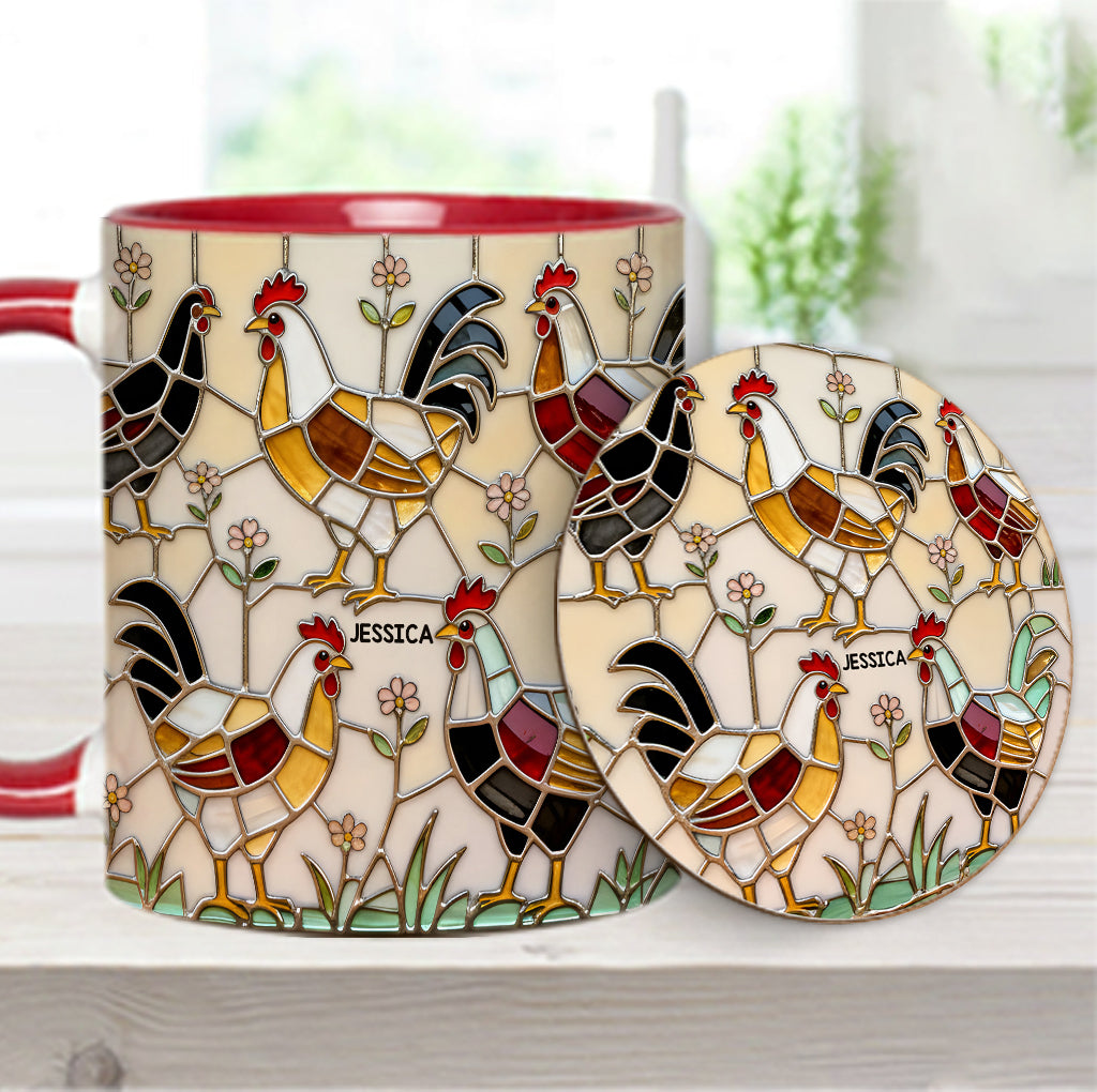 Chicken Farm - Personalized Chicken Accent Mug & Coaster