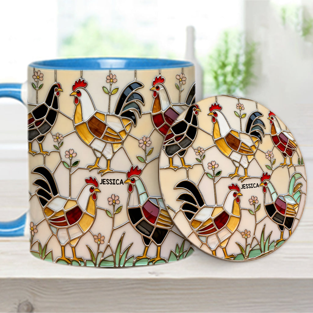 Chicken Farm - Personalized Chicken Accent Mug & Coaster