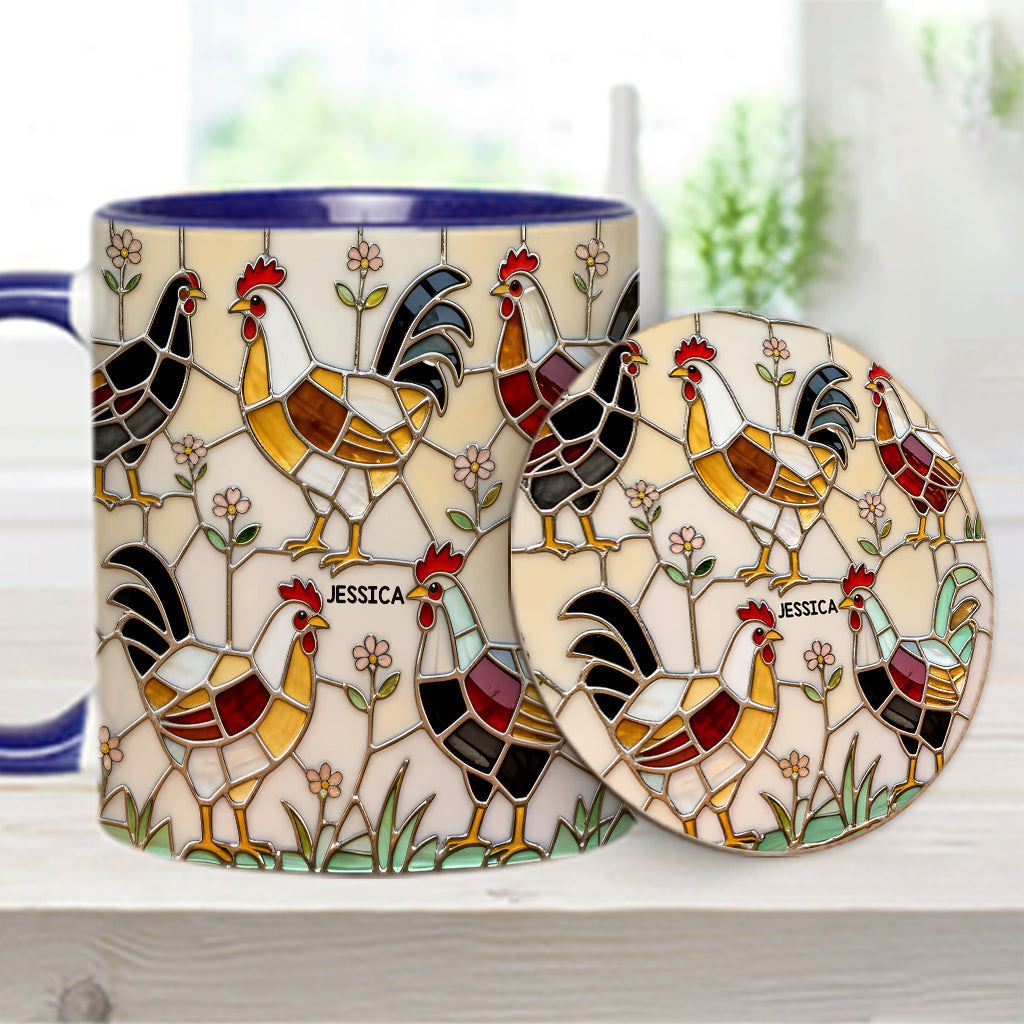 Chicken Farm - Personalized Chicken Accent Mug & Coaster