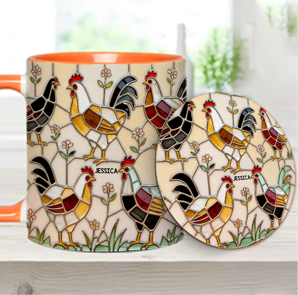 Chicken Farm - Personalized Chicken Accent Mug & Coaster