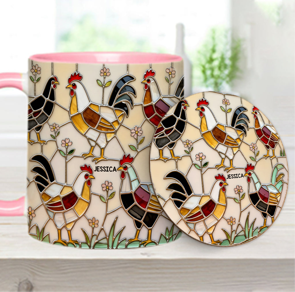 Chicken Farm - Personalized Chicken Accent Mug & Coaster