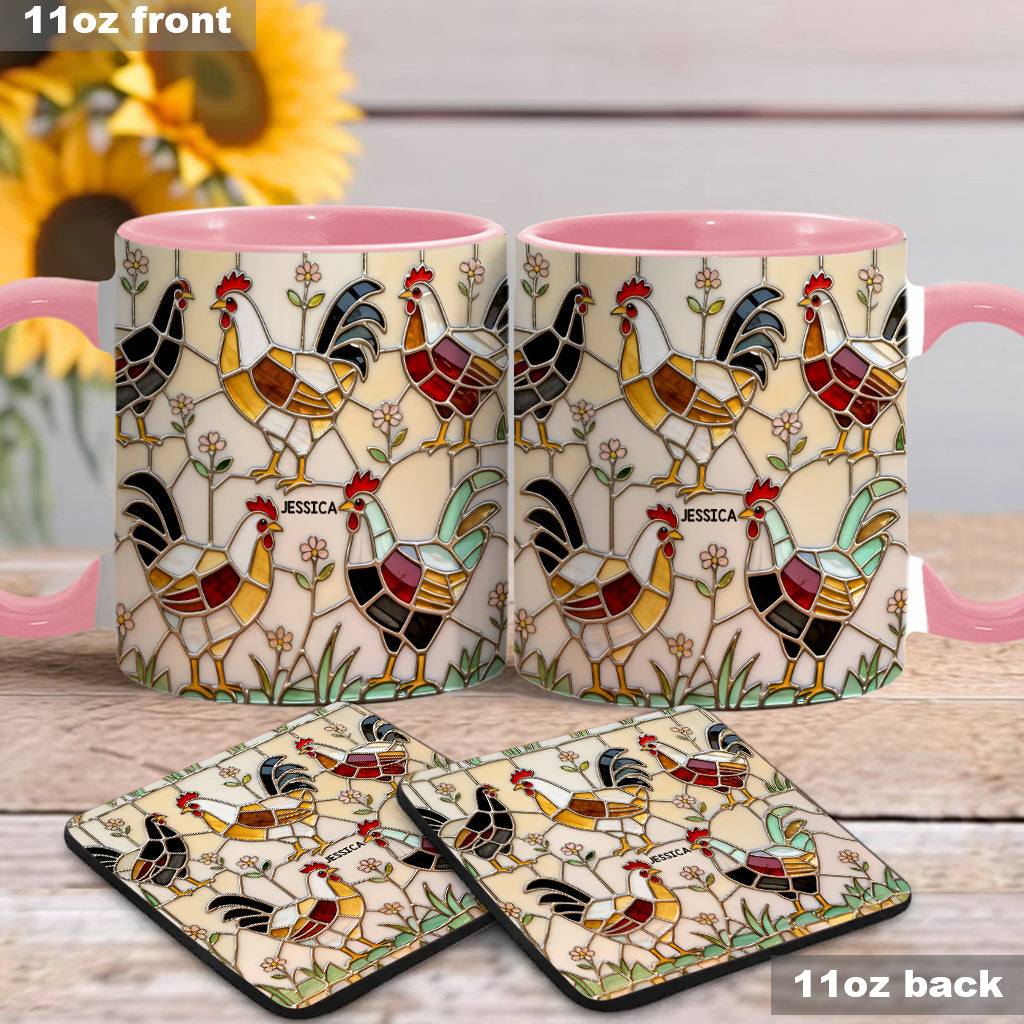 Chicken Farm - Personalized Chicken Accent Mug & Coaster