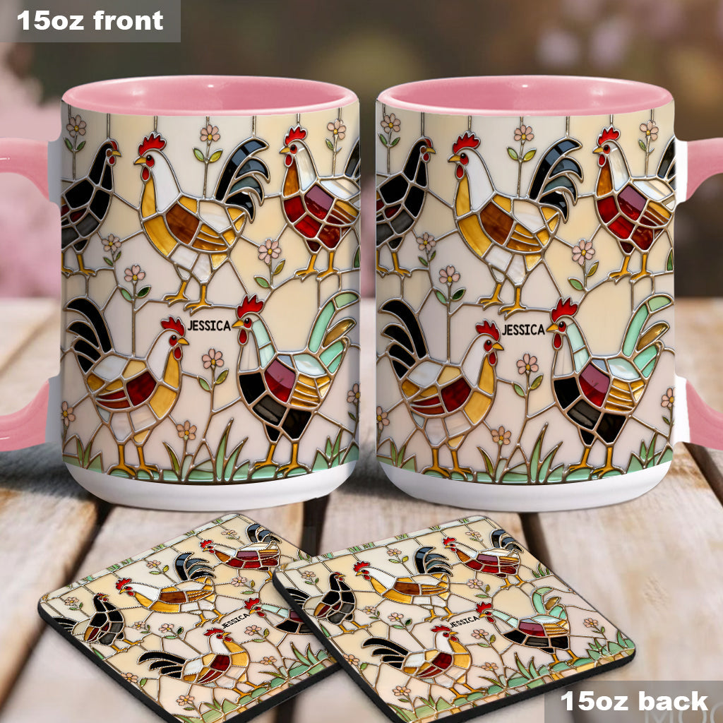 Chicken Farm - Personalized Chicken Accent Mug & Coaster