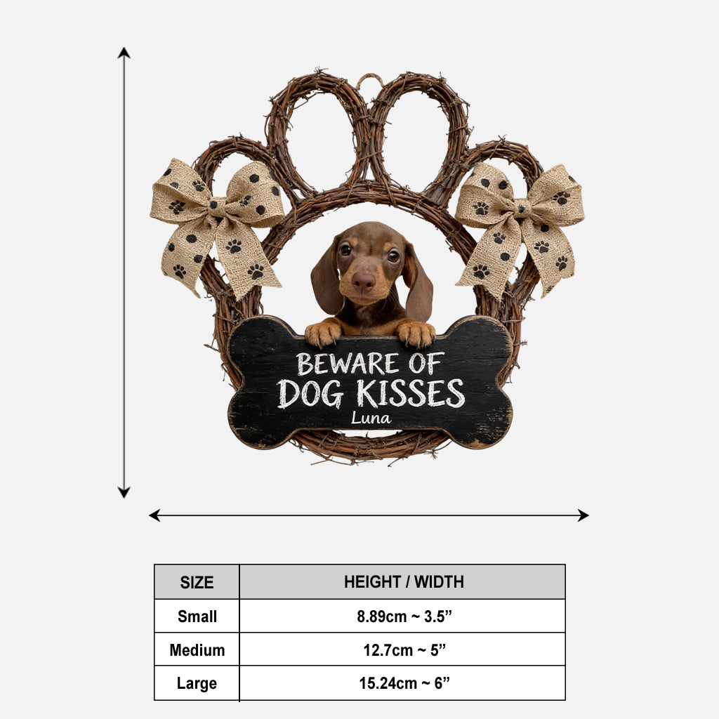 Custom From Any Photo, Beware Of Dog Kisses - Personalized Dog Acrylic Sign