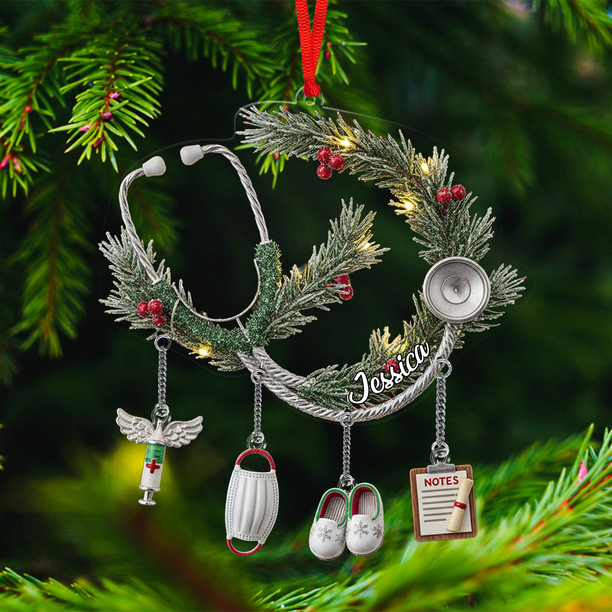 Nurse Life - Personalized Nurse Ornament With Charm