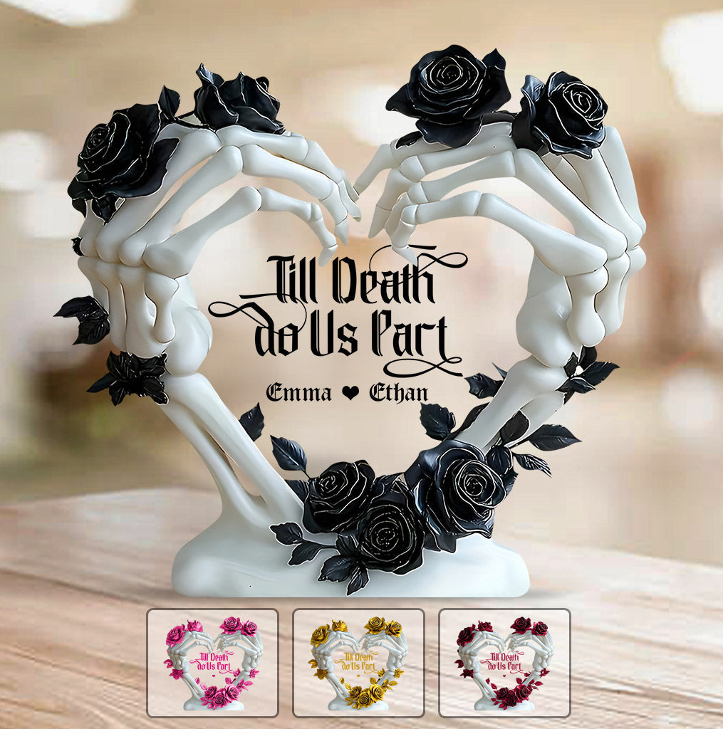 Till Death Do Us Part - Personalized Skull Custom Shaped Acrylic Plaque