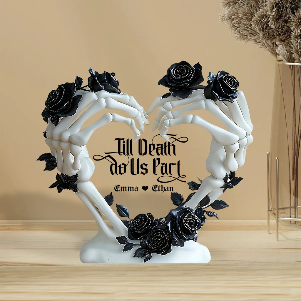 Till Death Do Us Part - Personalized Skull Custom Shaped Acrylic Plaque