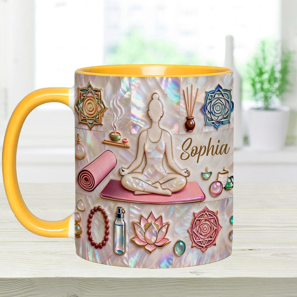 Peace Love Yoga - Personalized Yoga Accent Mug & Coaster