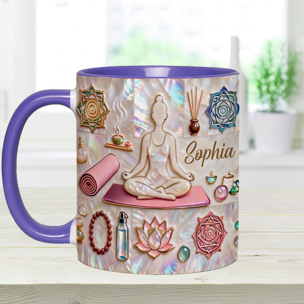 Peace Love Yoga - Personalized Yoga Accent Mug & Coaster