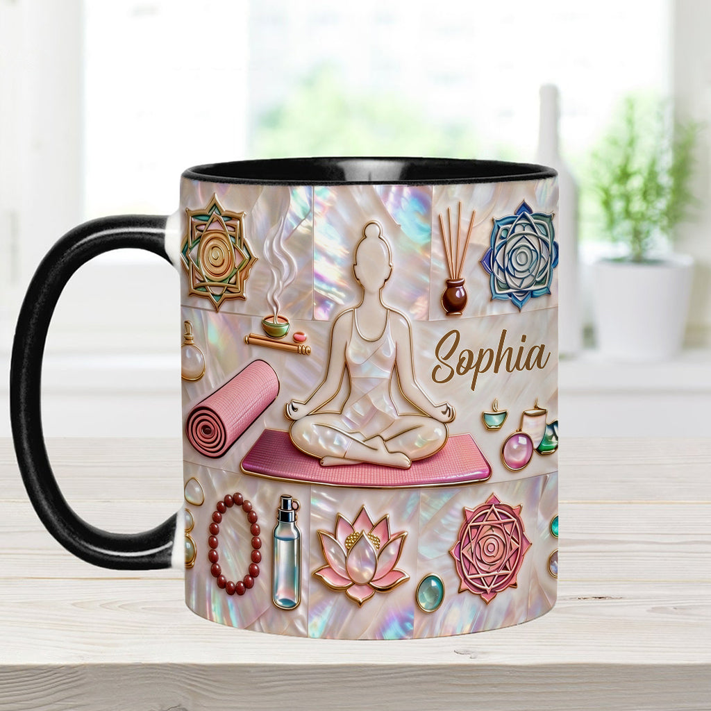 Peace Love Yoga - Personalized Yoga Accent Mug & Coaster