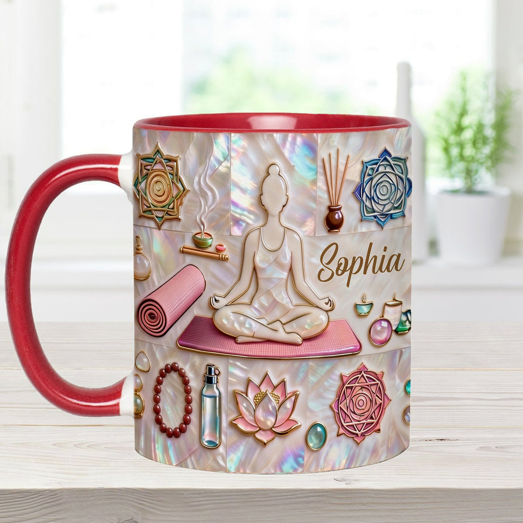 Peace Love Yoga - Personalized Yoga Accent Mug & Coaster