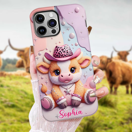Adorable Highland Cow - Personalized Highland Cow Full Print Phone Case