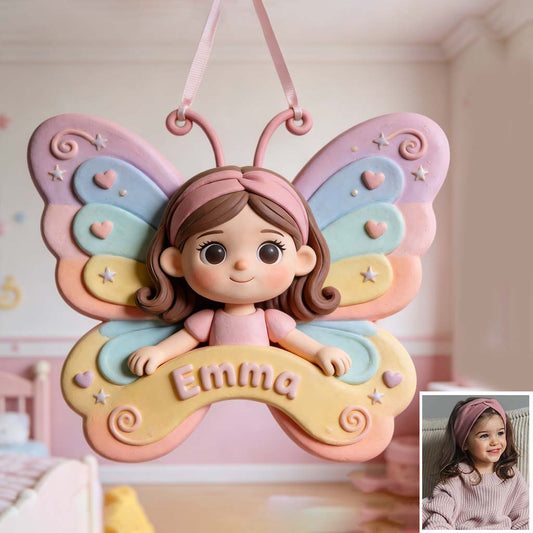 Butterfly Wings - Personalized Kid Custom Shaped Wood Sign
