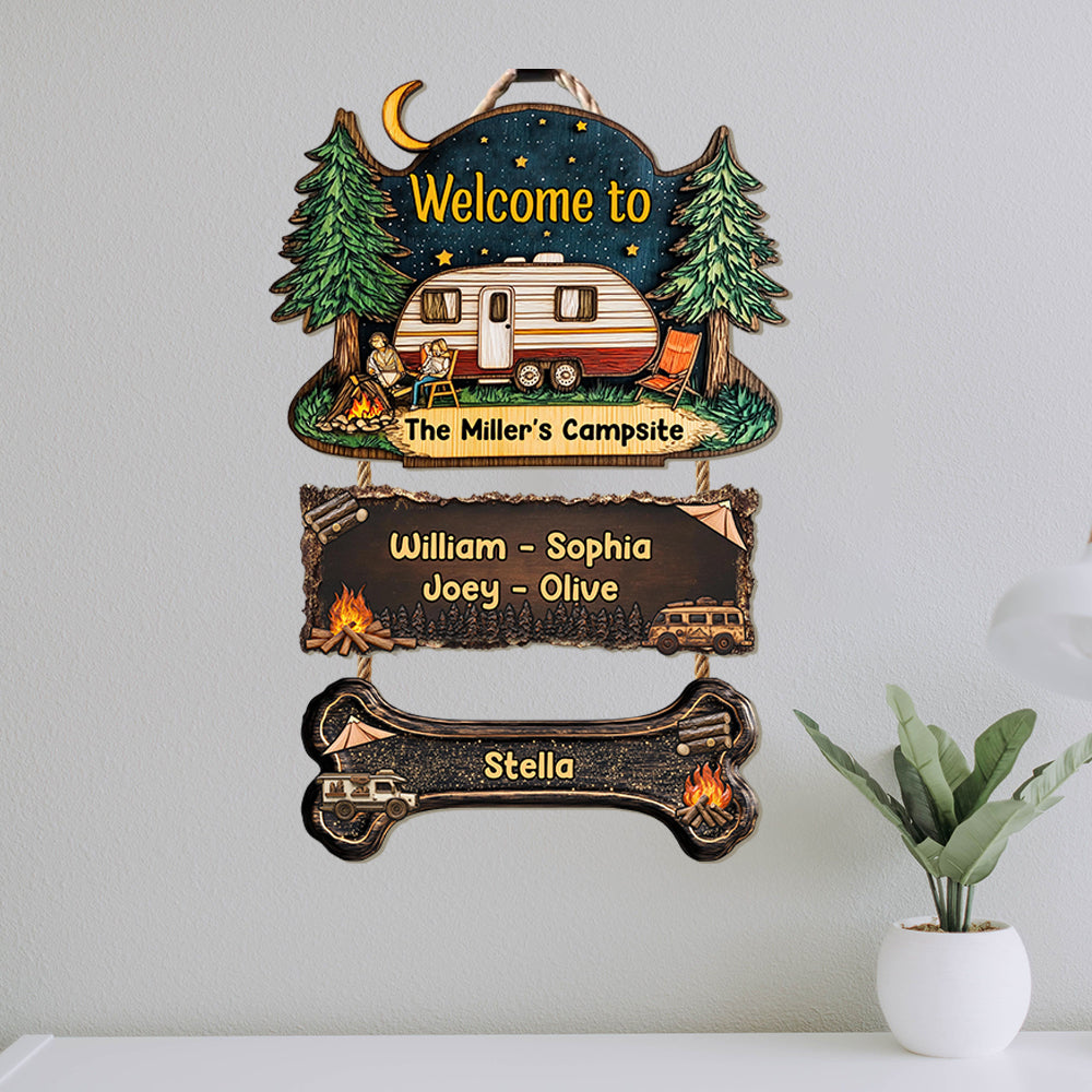 Welcome To Our Campsite - Personalized Camping Pallet Wood Sign