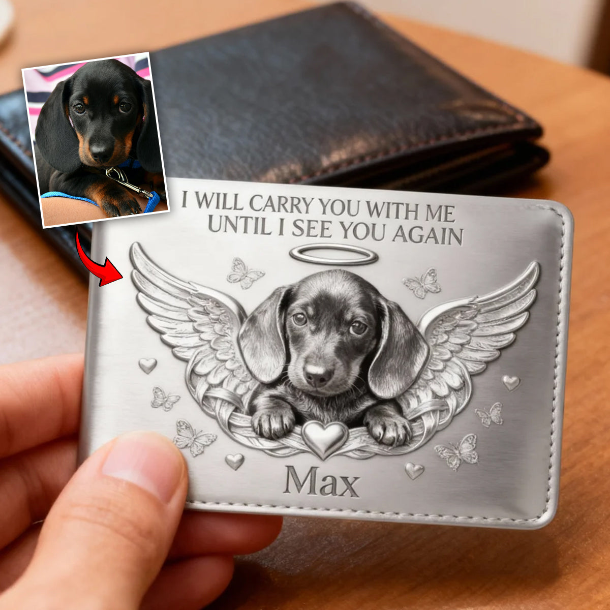 I Will Carry You With Me - Personalized Dog Wallet Insert Card