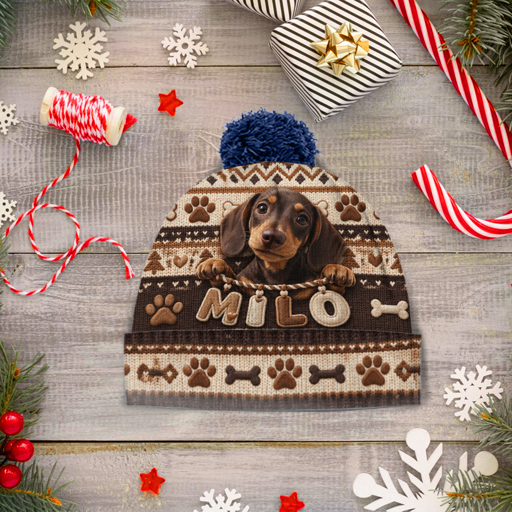 Cute Pet Gift For Dog Lovers, Cat Lovers - Personalized Dog Beanie Hat