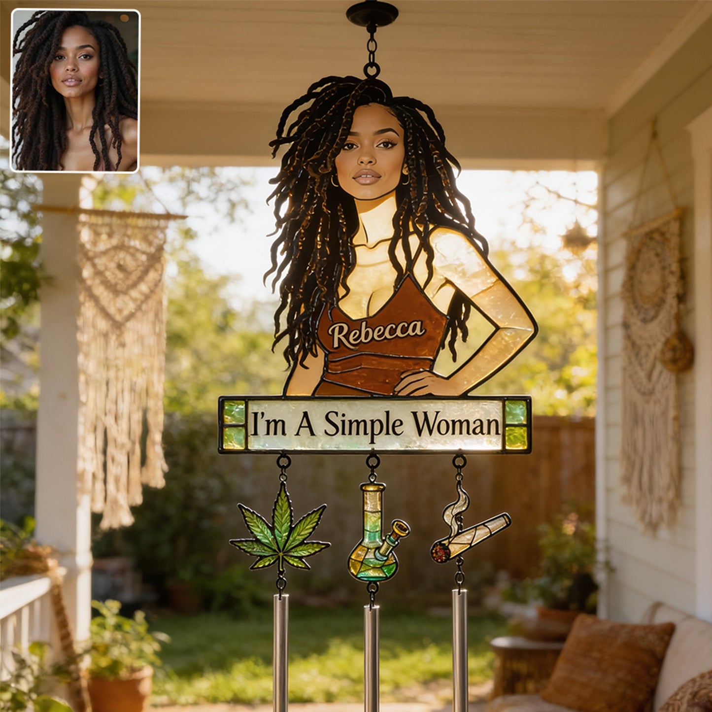 420 - Personalized Weed Wind Chime With Charm