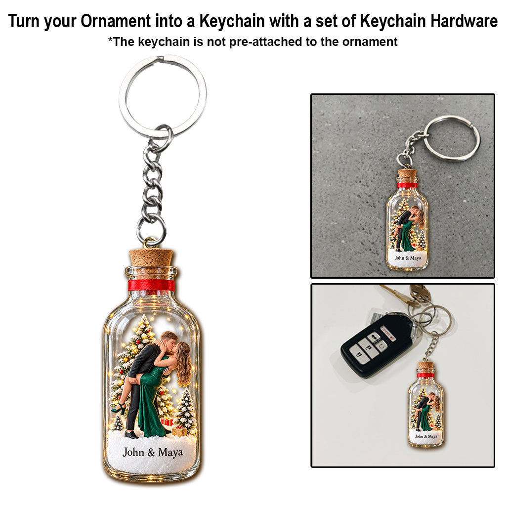 Custom Bottle Style Ornament - Personalized Couple Ornament