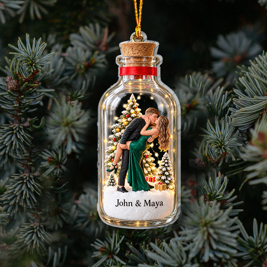 Custom Bottle Style Ornament - Personalized Couple Ornament